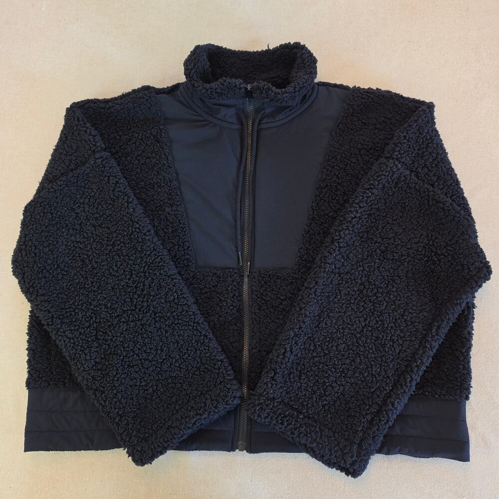 New York & Co. Black Full-Zip Sherpa Fleece Jacket Sz 2XL NWT